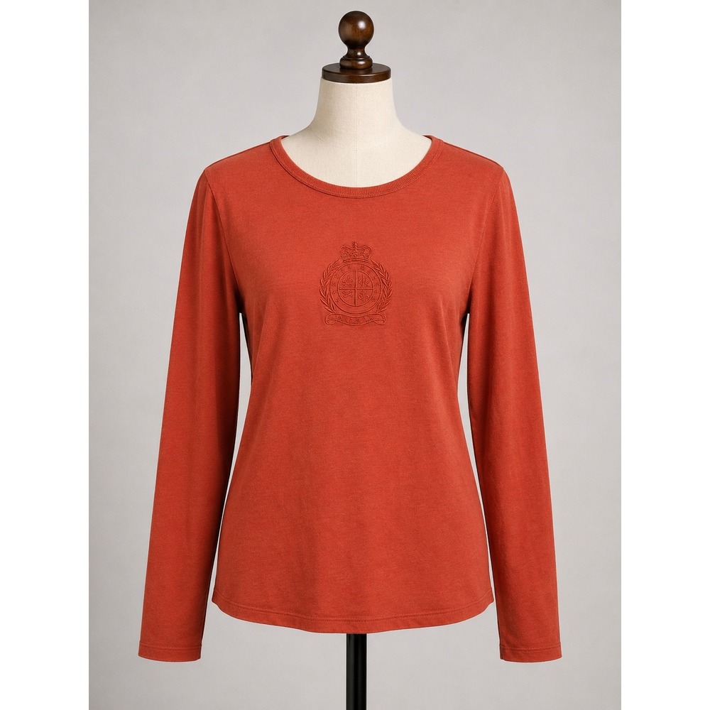 Lauren Active Ralph Lauren Orange Crest Long Sleeve Tee Size M